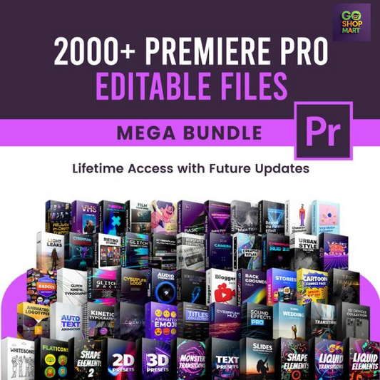 2000+ Premiere Pro Editable Files Mega Bundle